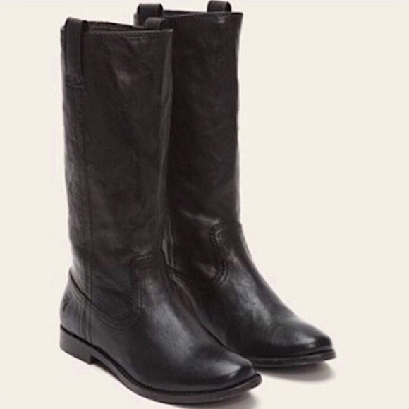 Frye Shoes - Frye Anna Mid Pull On Cute Leather Knee High Boots